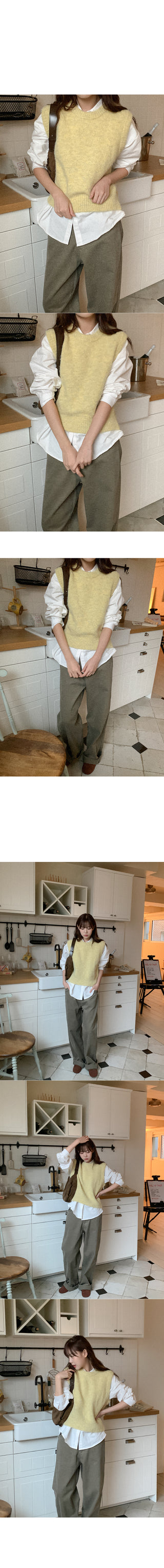 Fleece-lined wide-leg washed pants