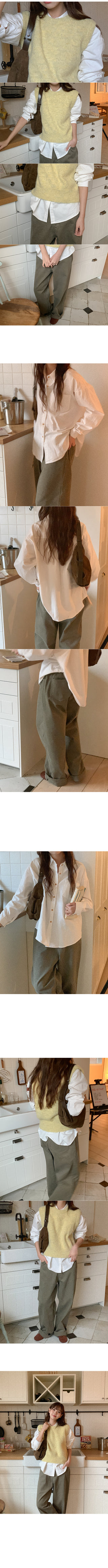Fleece-lined wide-leg washed pants