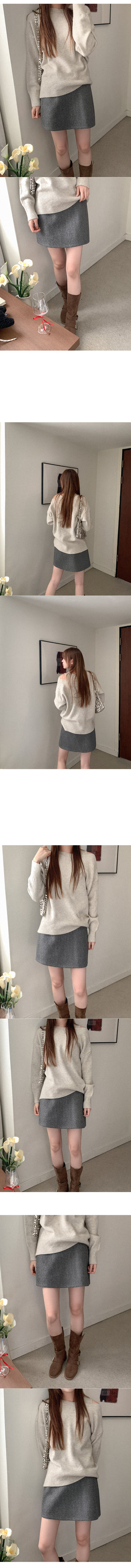 Wool mini skirt