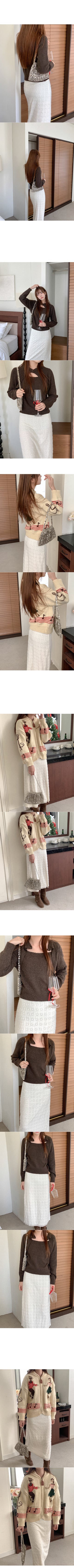 Lace knit long skirt