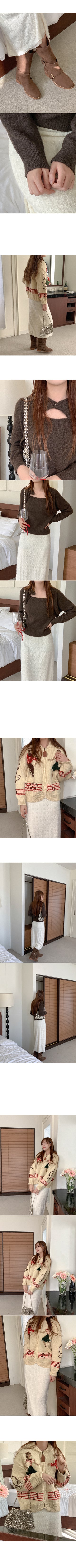Lace knit long skirt