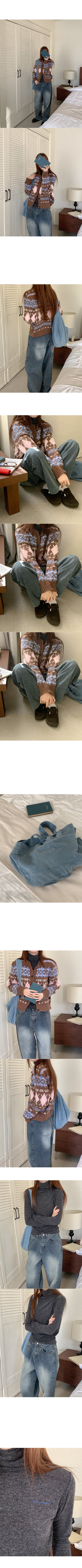 Corduroy wide-leg denim pants