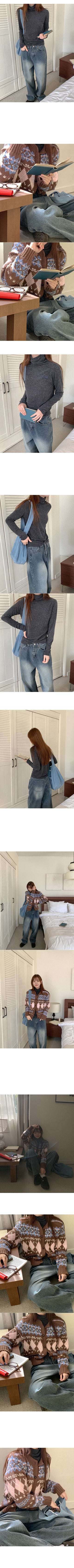Corduroy wide-leg denim pants
