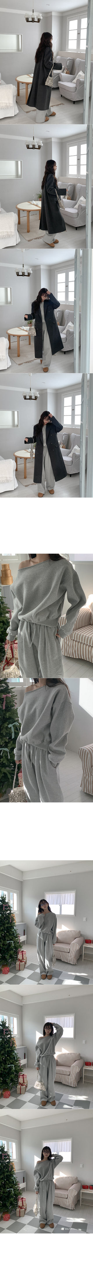 Fleece-lined wide-leg elastic waist pants