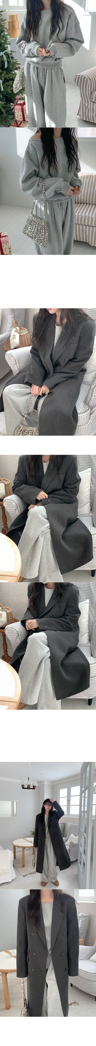 Fleece-lined wide-leg elastic waist pants