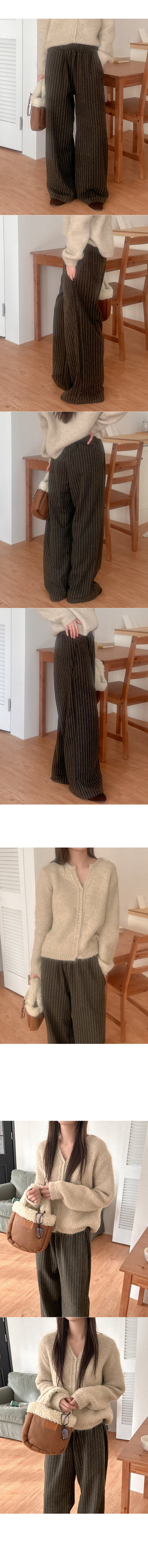 Striped wide-leg pants