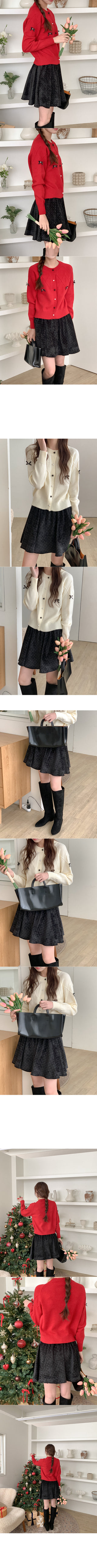 Polka dot flared mini skirt