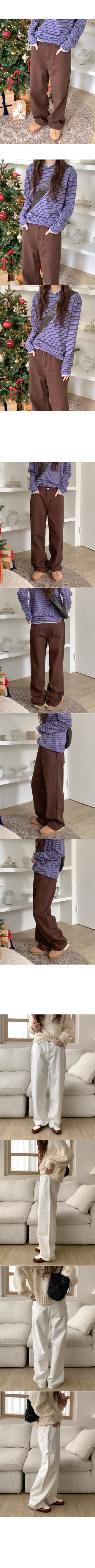 Fleece-lined wide chino pants