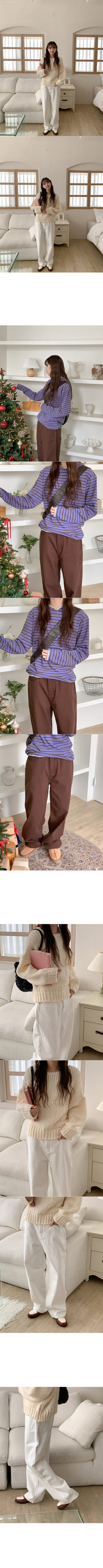 Fleece-lined wide chino pants