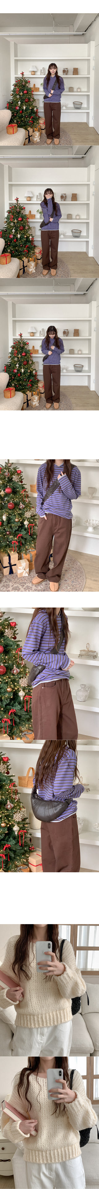 Fleece-lined wide chino pants