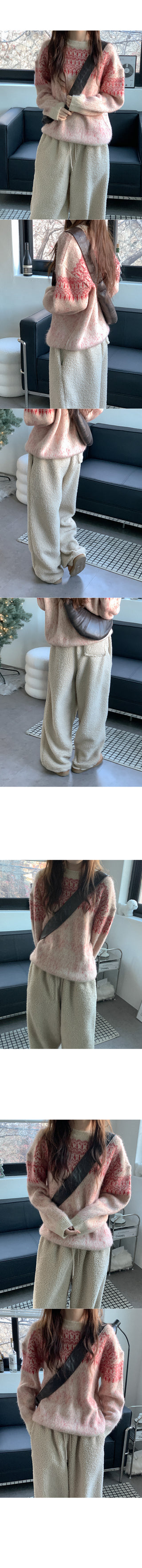 Dumble Wide Waist Elastic Pants