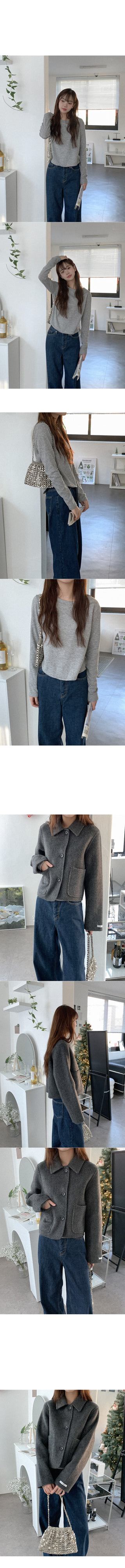 Fleece-lined wide-leg denim pants