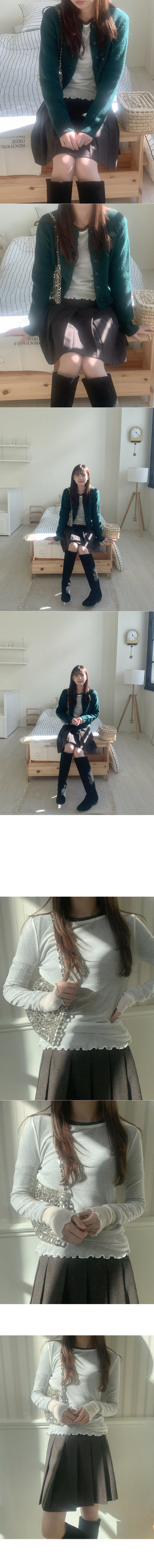 Wool pleated skirt