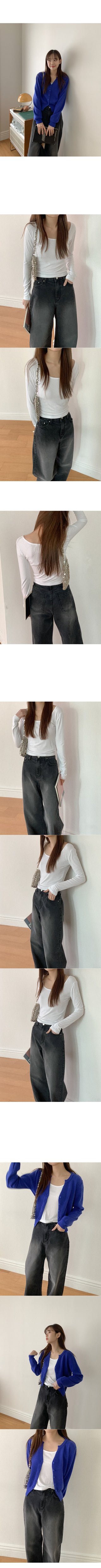 Wide black denim pants