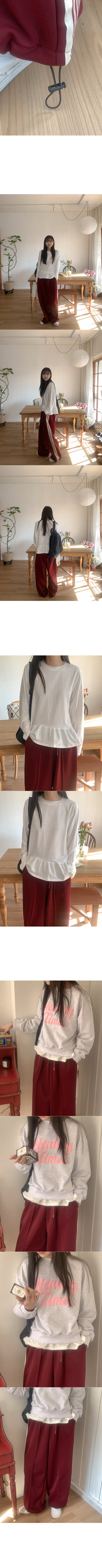 Wide track pants with elastic waistband