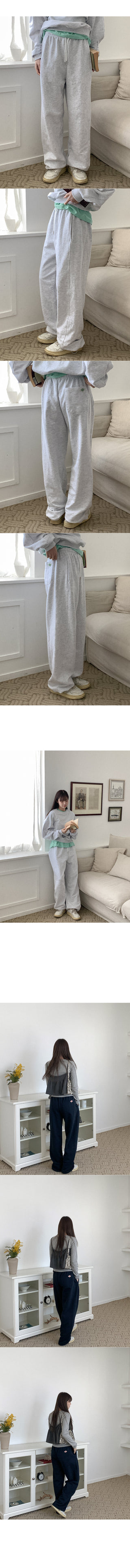 Cotton label elastic waist pants