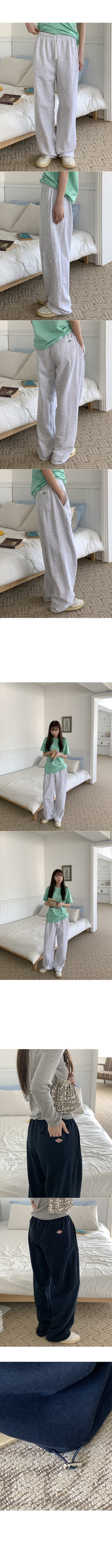 Cotton label elastic waist pants