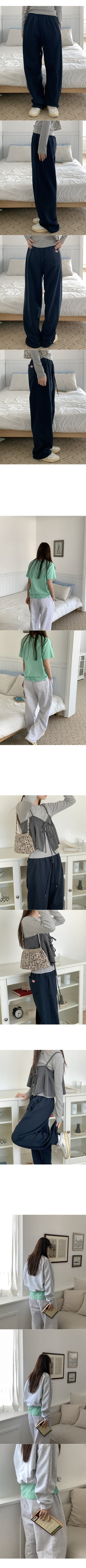 Cotton label elastic waist pants