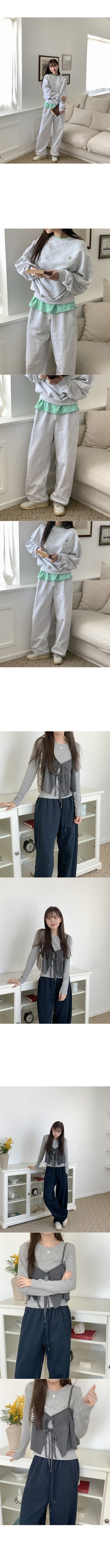 Cotton label elastic waist pants
