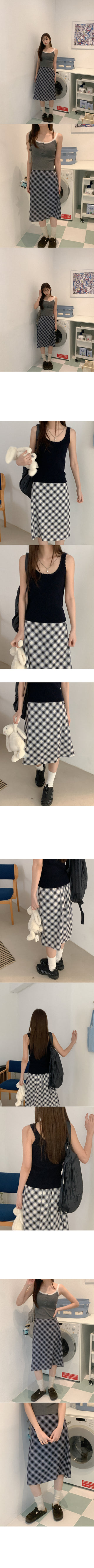 Checked midi skirt