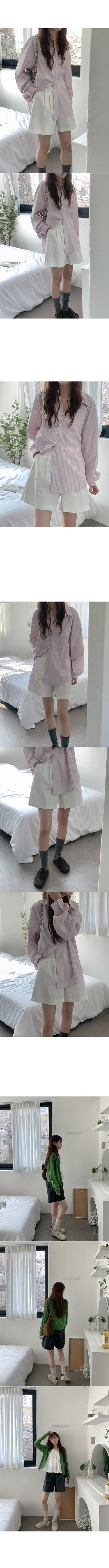 Pleated half chino pants