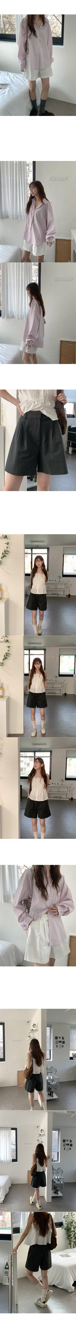 Pleated half chino pants