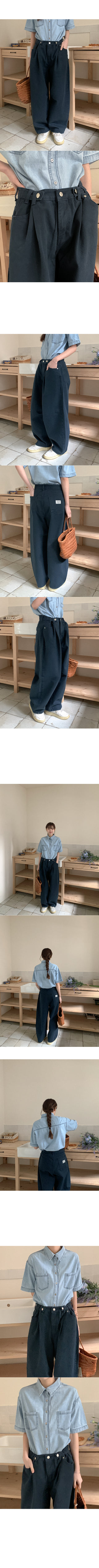 Balloon side buckle chino pants