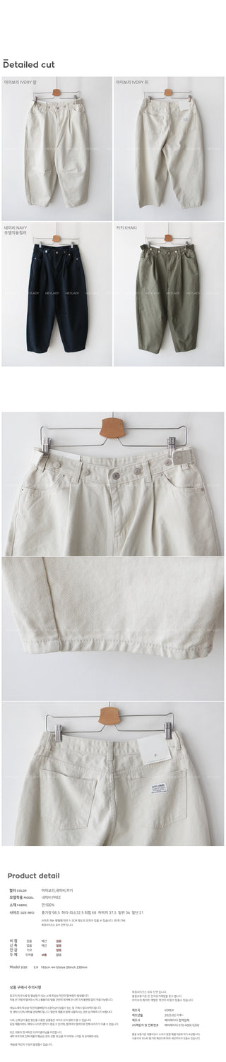 Balloon side buckle chino pants