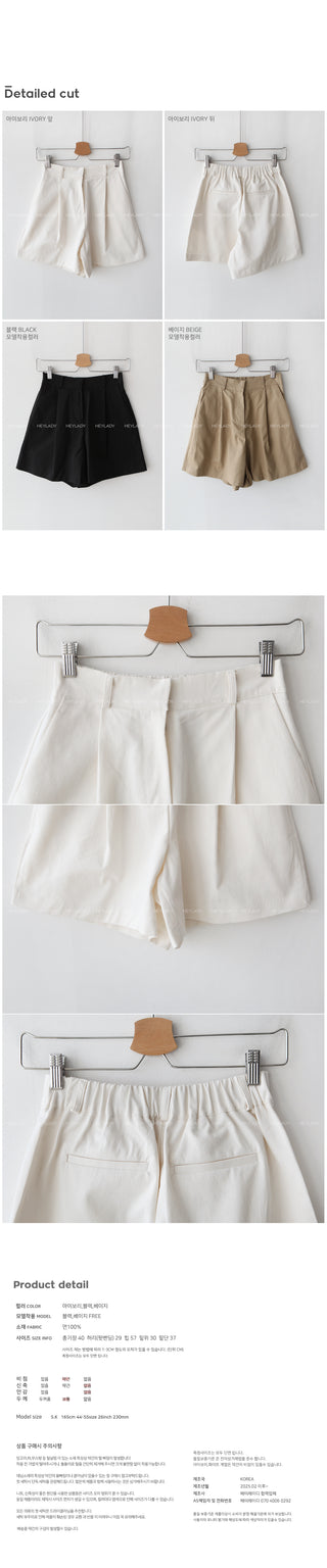 Pleated Chino Half Pants