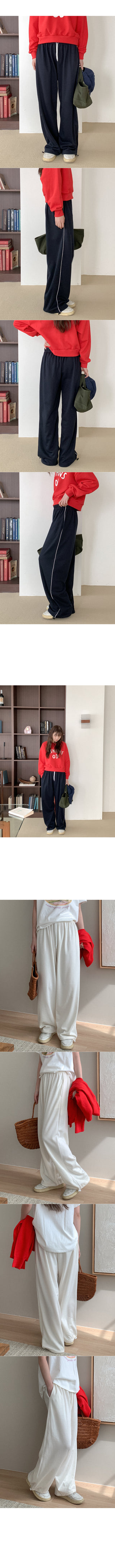 Line string elastic waist pants