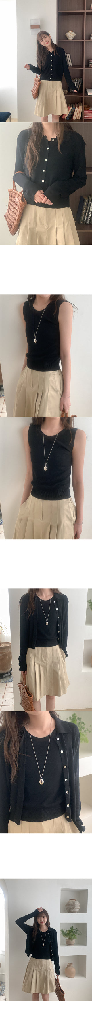 Cotton pleated midi skirt