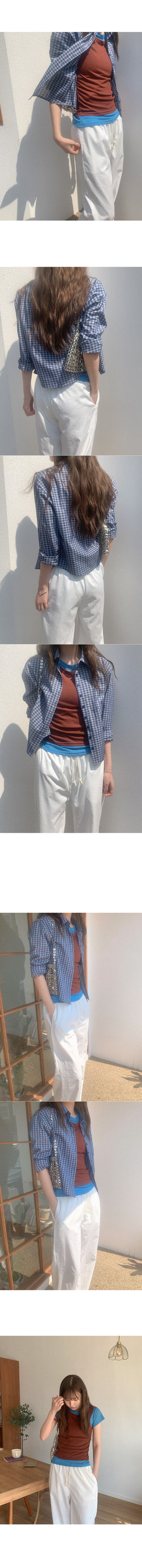 Linen wide-leg elastic waist pants