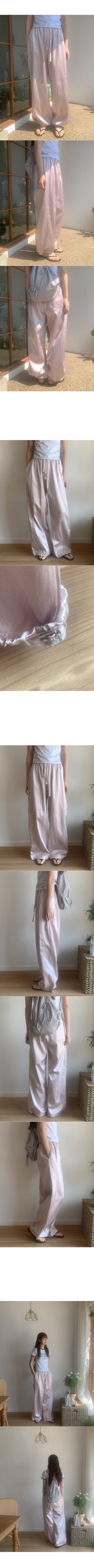 Satin wide-leg elastic waist pants