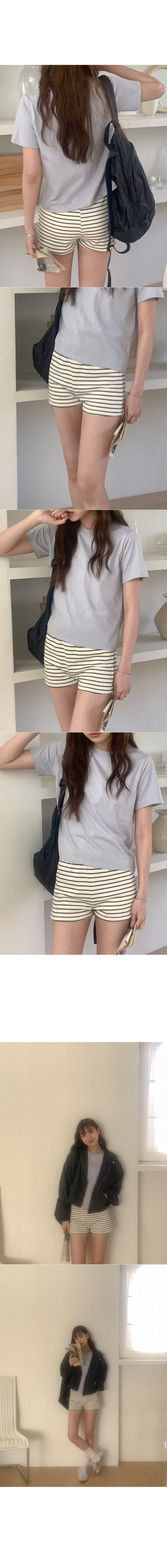 Ribbed striped shorts