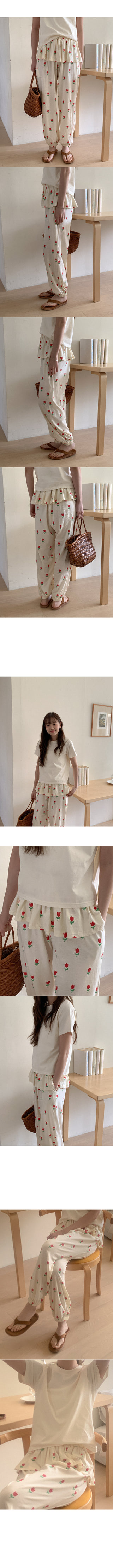 Layered skirt cotton jogger pants
