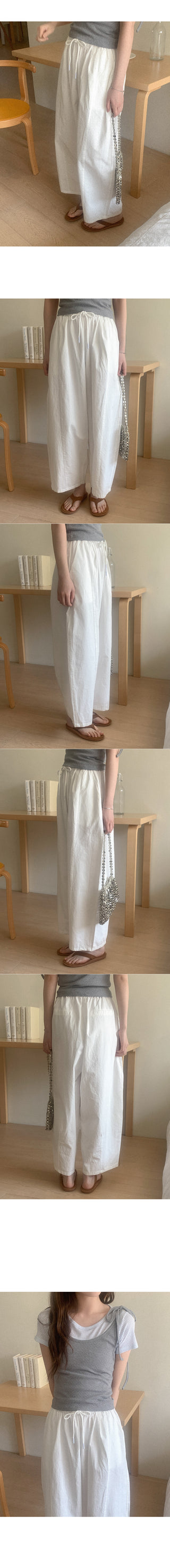 Balloon waist elastic pants