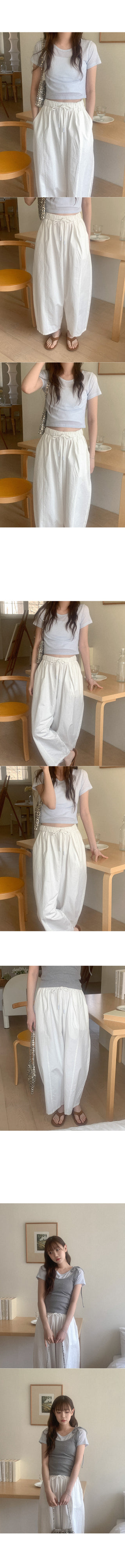 Balloon waist elastic pants