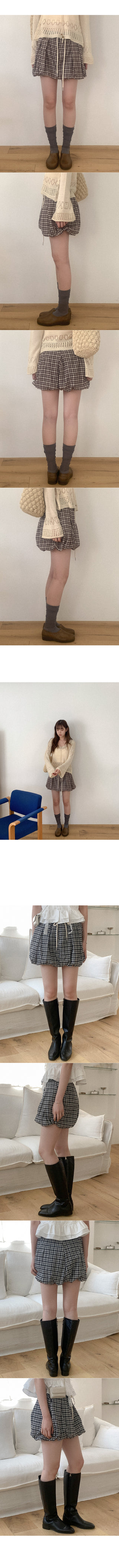Checked mini pumpkin skirt