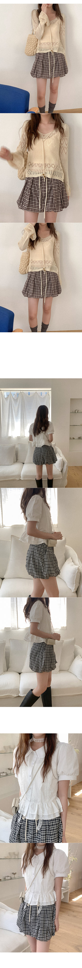 Checked mini pumpkin skirt