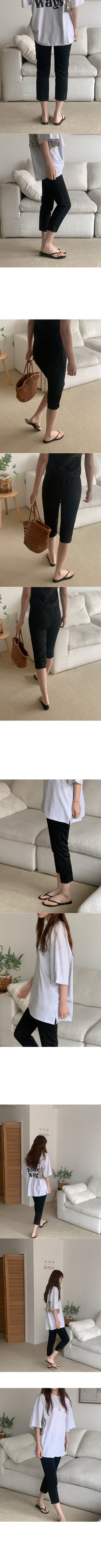 Elastic waistband 7/8 length pants