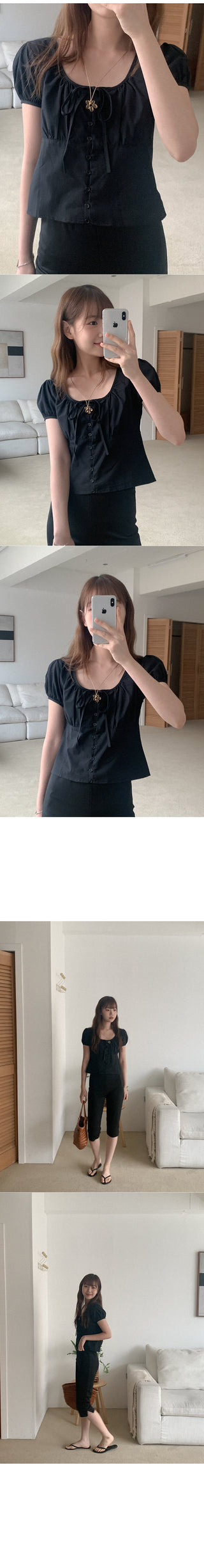 Elastic waistband 7/8 length pants