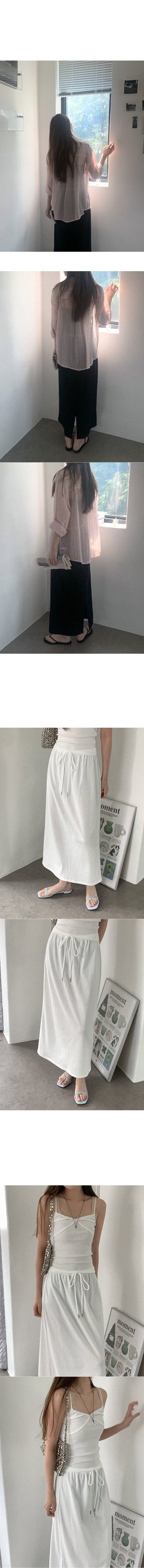 Ribbed long skirt