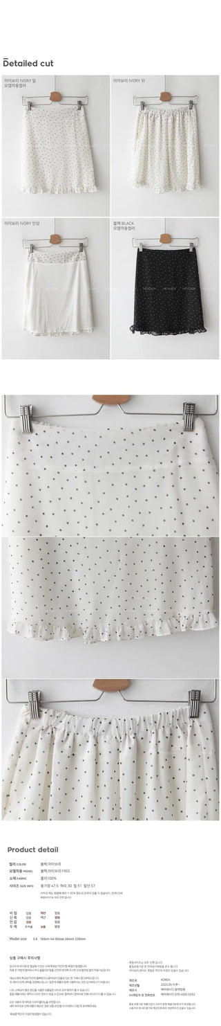 Polka Dot Frill Midi Skirt