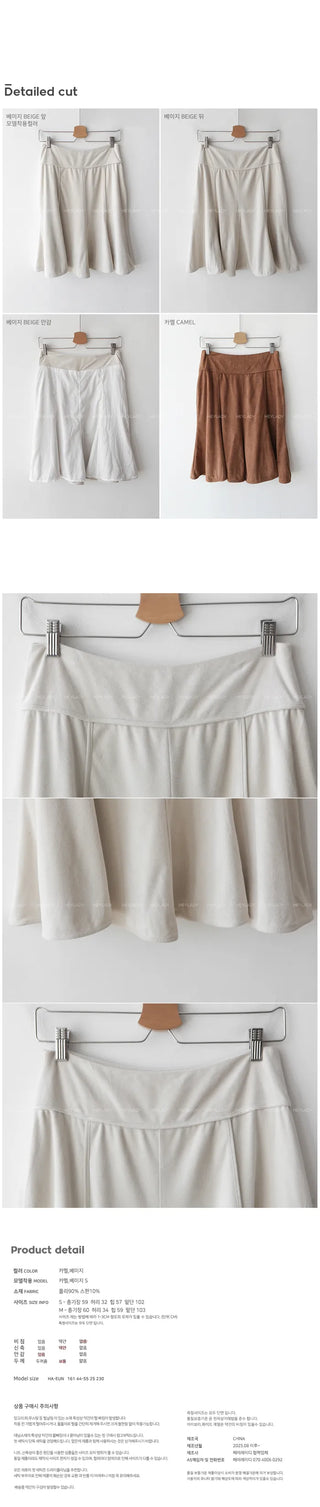 Suede midi skirt