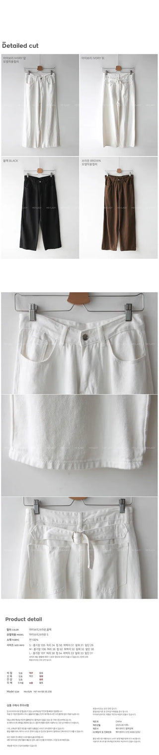Wide buckle chino pants