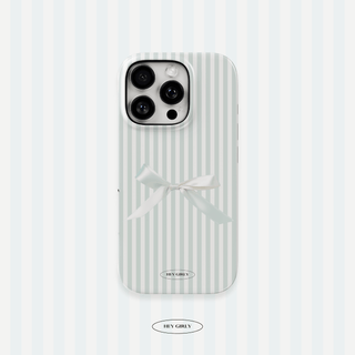 Gray Bow Striped iPhone Case