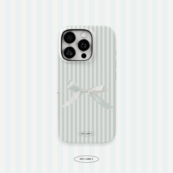 Gray Bow Striped iPhone Case
