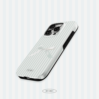 Gray Bow Striped iPhone Case