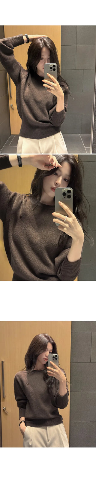 [U-neck/V-neck] 2 types of standard basic knitwear