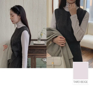 (Slim Fit/Basic Fit) Turtleneck T-Shirt - 7 Colors